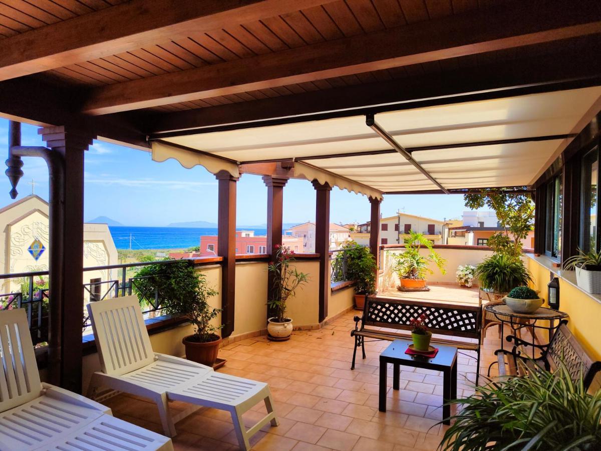 "Appartamento Del Mare Gliaca" Con Vista Isole Eolie,Ampia Terrazza,Wifi E Parcheggio Privato Gratuito Piraino Bagian luar foto